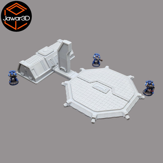 Wargaming 28mm scatter terrain scenery showing 3D-printed item that is compatible with games such as Warhammer 40K, Star Wars Legions, D+D, Dungeons and Dragons, Sci-Fi, Fantasy and other miniature tabletop games. Brand Jawar3d found at www.jawar3d.co.uk.