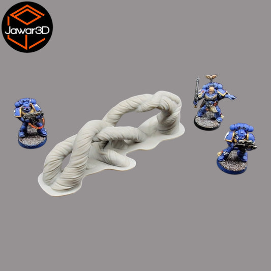 Wargaming 28mm scatter terrain scenery showing 3D-printed item that is compatible with games such as Warhammer 40K, Star Wars Legions, D+D, Dungeons and Dragons, Sci-Fi, Fantasy and other miniature tabletop games. Brand Jawar3d found at www.jawar3d.co.uk.