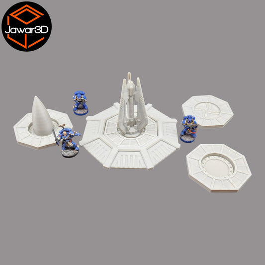 Wargaming 28mm scatter terrain scenery showing 3D-printed item that is compatible with games such as Warhammer 40K, Star Wars Legions, D+D, Dungeons and Dragons, Sci-Fi, Fantasy and other miniature tabletop games. Brand Jawar3d found at www.jawar3d.co.uk.